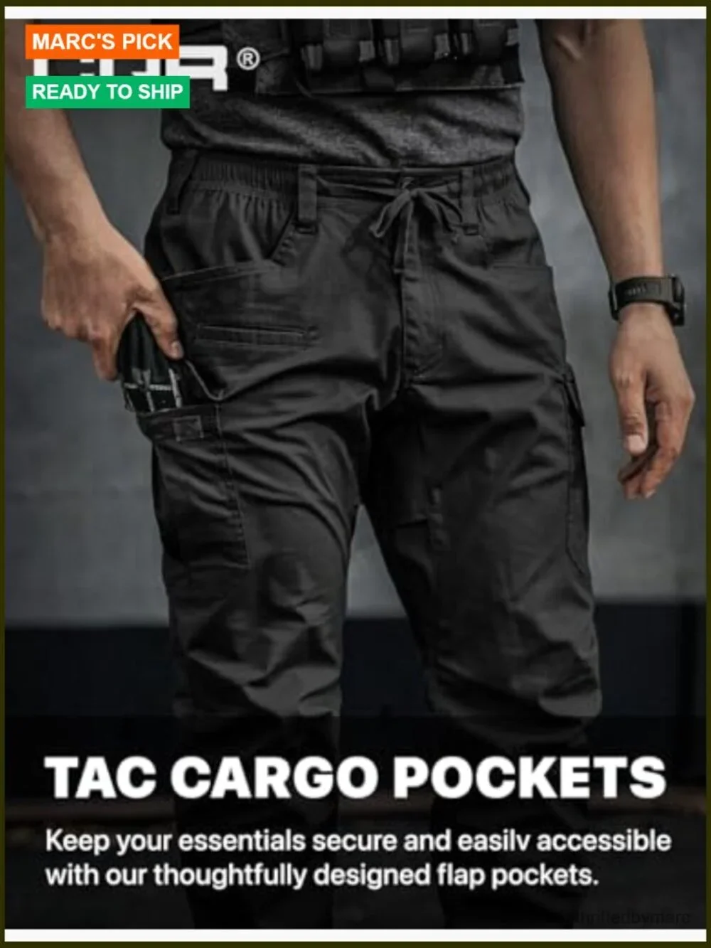 Men's Flex Lightweight Joggers, Elastic Waist Drawstring Casual Pants, Tapered